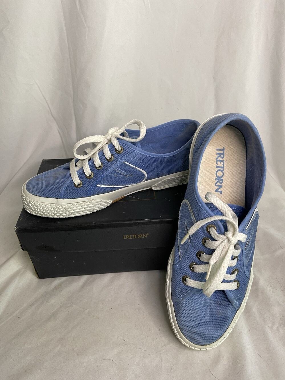 TRETORN Canvas Sneakers Women's 8.5 Shoes Blue Marina Lace-Up Athleisure Casual
